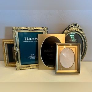 vintage gold frame wall lot of brass metal wood picture frames